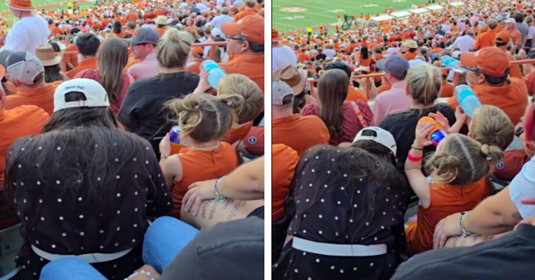 VIDEO: Toddler Spotted CHUGGING BEER at University of Texas Game – Mom Oblivious