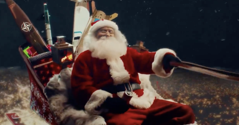 WATCH: ‘NATO Santa’ Blasted by Russian Missile in Shocking Propaganda Stunt!