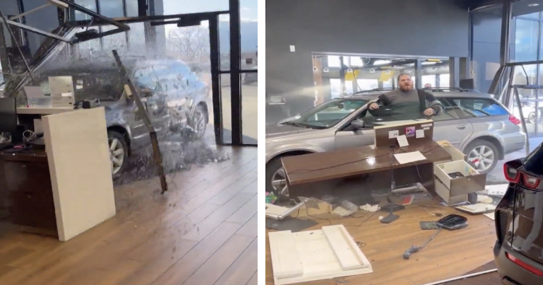 Furious Utah Man Plows New Car Through Dealership’s Front Doors! (WATCH)