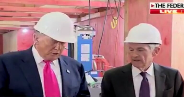 Trump Brings Receipts: Schools Powell in Hard Hat Showdown (WATCH)