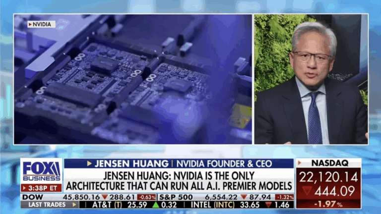 Nvidia CEO Says Zero China Sales Threaten U.S. AI Edge